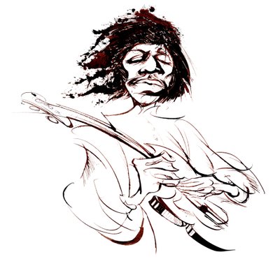 Jimi Hendrix, American Guitarist (1942-70) (Caricature) by Neale Osborne